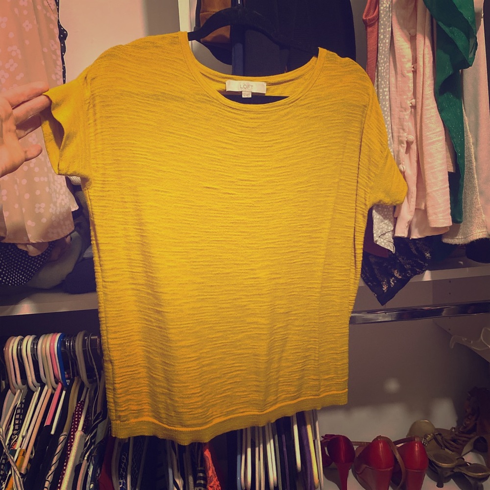 Mustard yellow Loft blouse